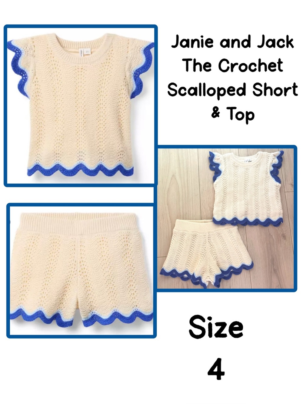 Janie and Jack The Crochet Scalloped Short & Top